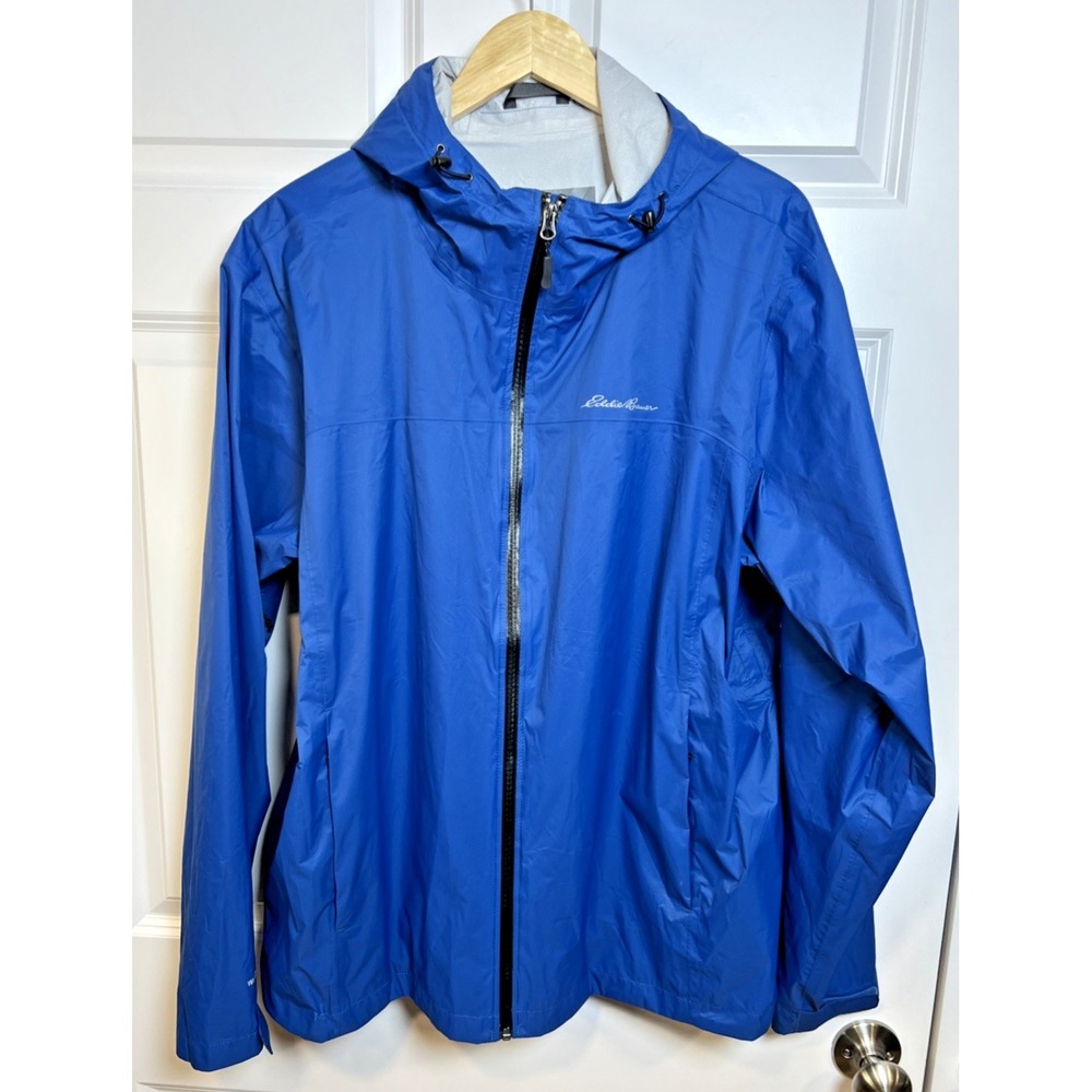 Eddie Bauer Cloud Cap Rain Jacket Men's XL Blue WeatherEdge  Waterproof Packable